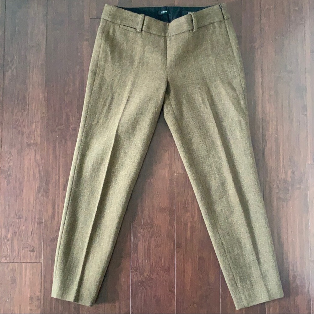 J. Crew Brown Herringbone Wool Suit Pant